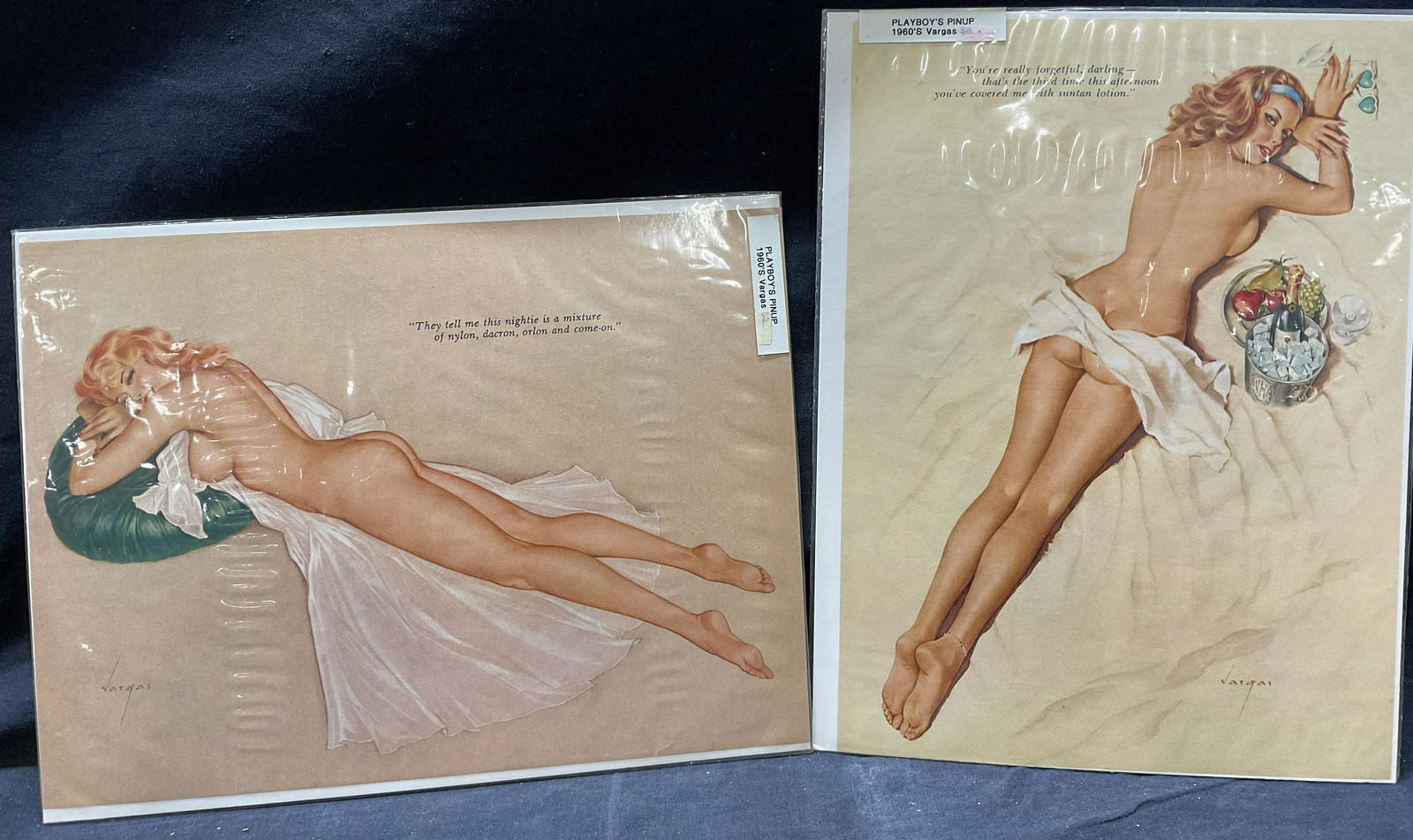 Lot 2 Playboy Pinup 1960s Vargas Lithograph (1 of 6)