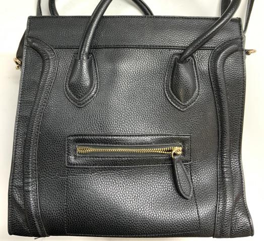 Pebbled Leather Purse Bag Black (1 of 8)
