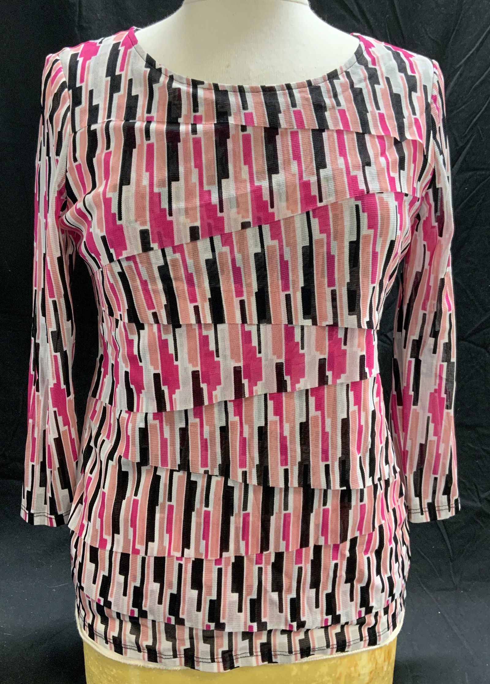 ALFANI Multi Color Pink Long Sleeve Top (1 of 6)