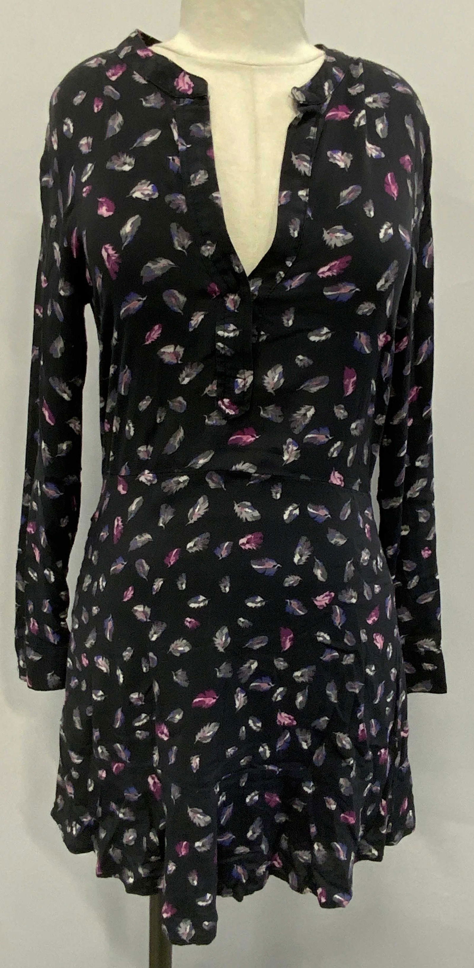 SPLENDID Blue Feather Print Skater Dress (1 of 6)