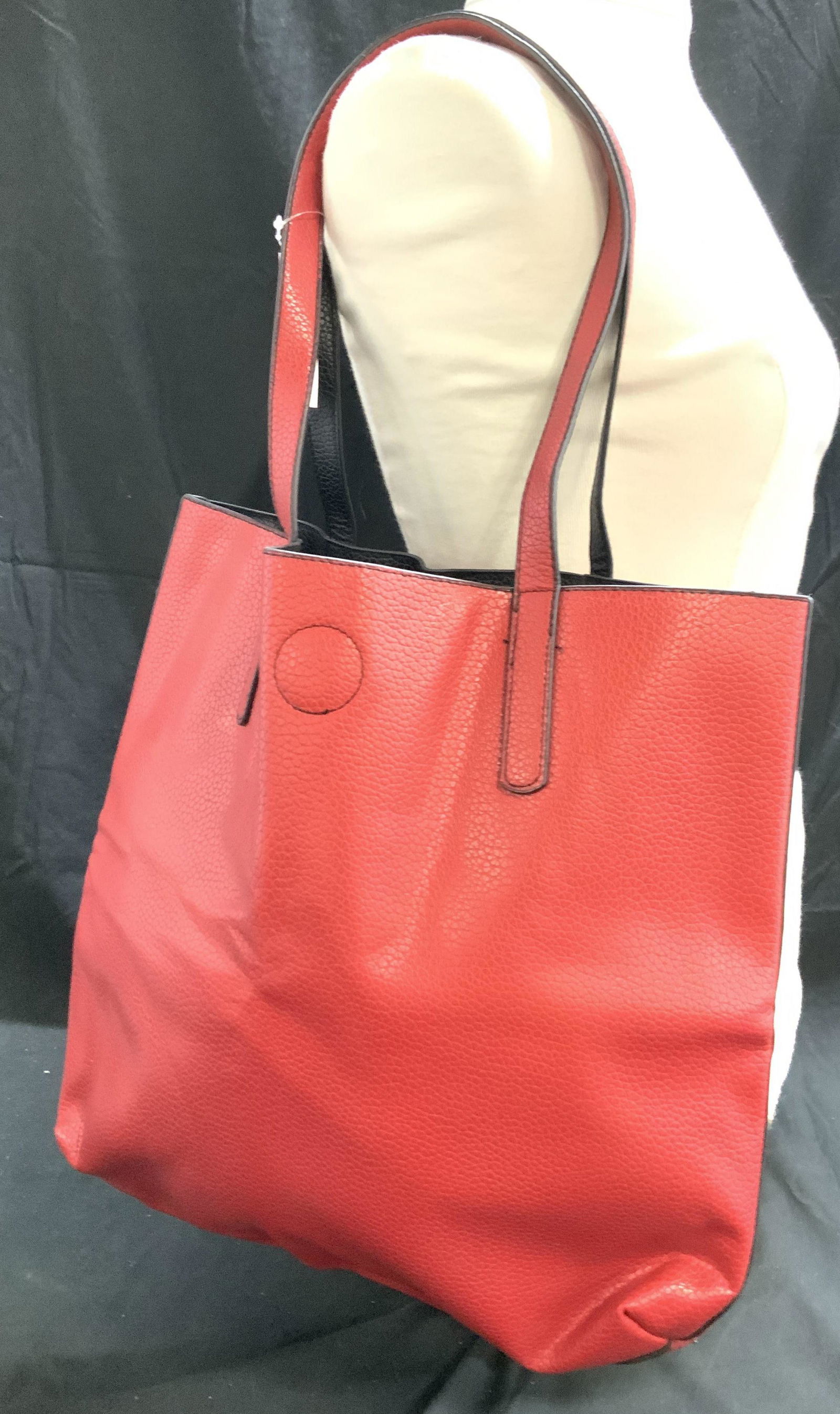 Reversible Pebbled Leatherette Tote Bag, NWT (1 of 6)