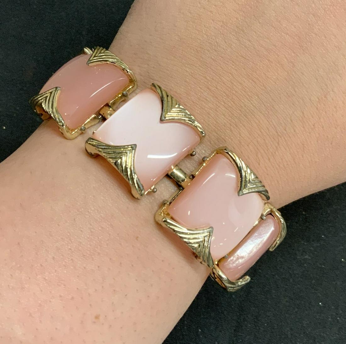 CORO Pink Cabochon Bracelet, Jewelry (1 of 6)