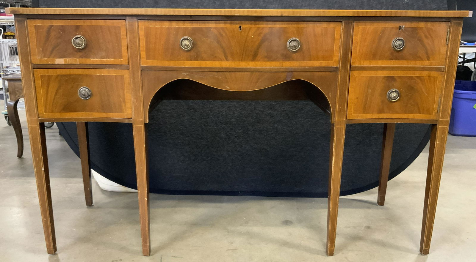 Vintage Sheraton Style Inlaid Mahogany Sideboard (1 of 13)