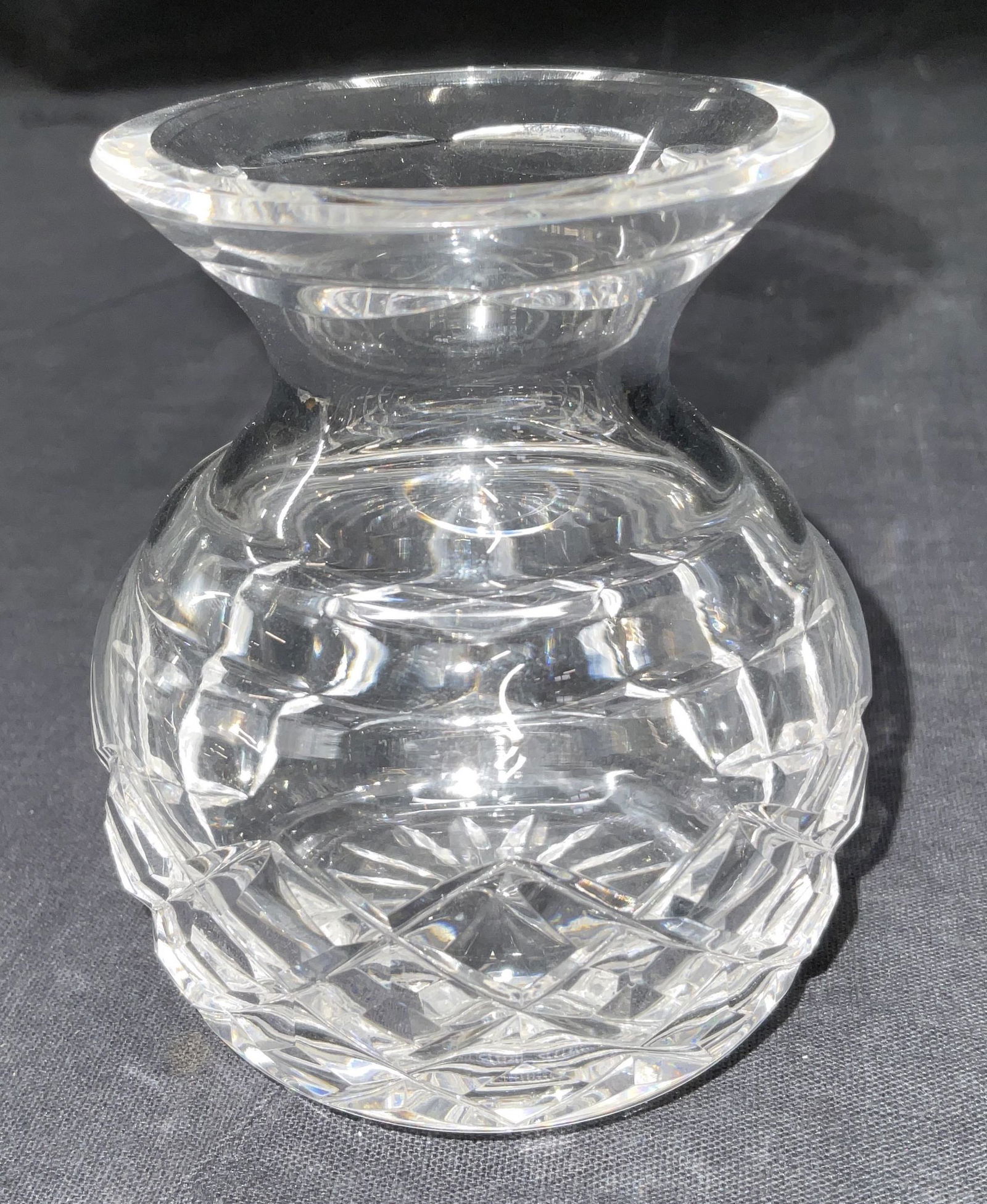 Clear Cut Glass Tabletop Vase (1 of 6)
