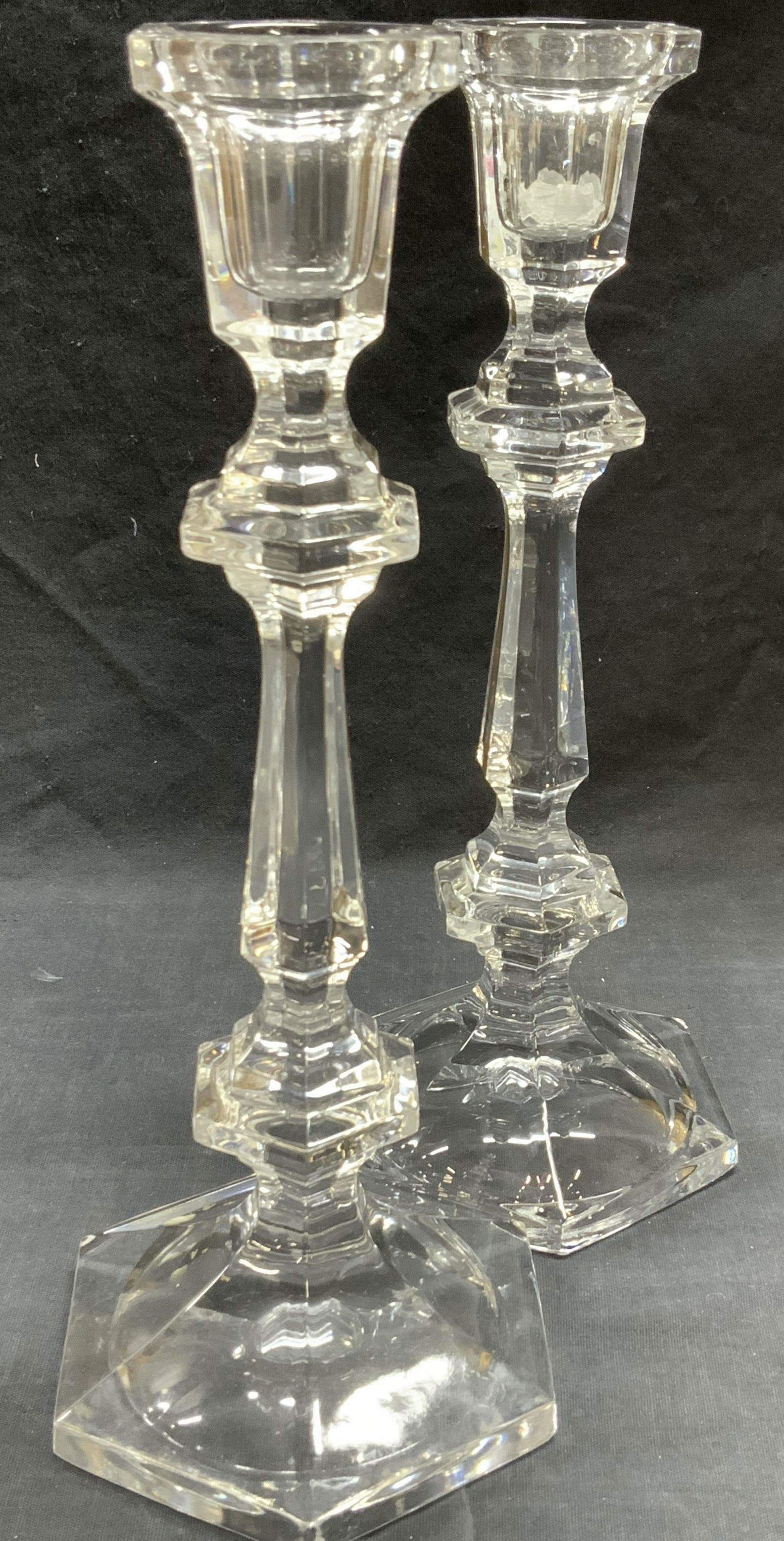 Pair Crystal Pillar Candlesticks (1 of 7)