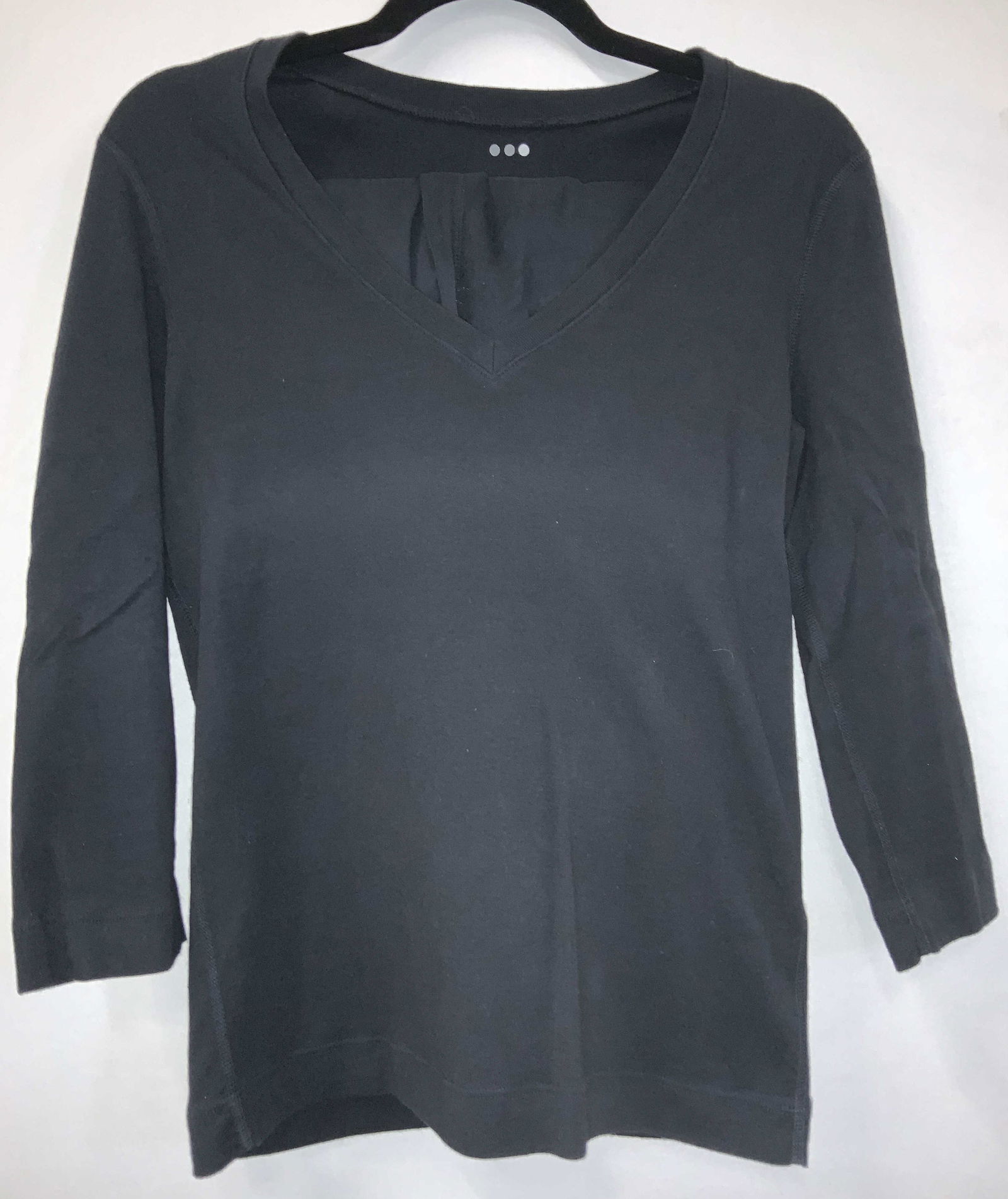 Lot2 Three Dots Black Cotton Tops, Sz Large (1 of 6)