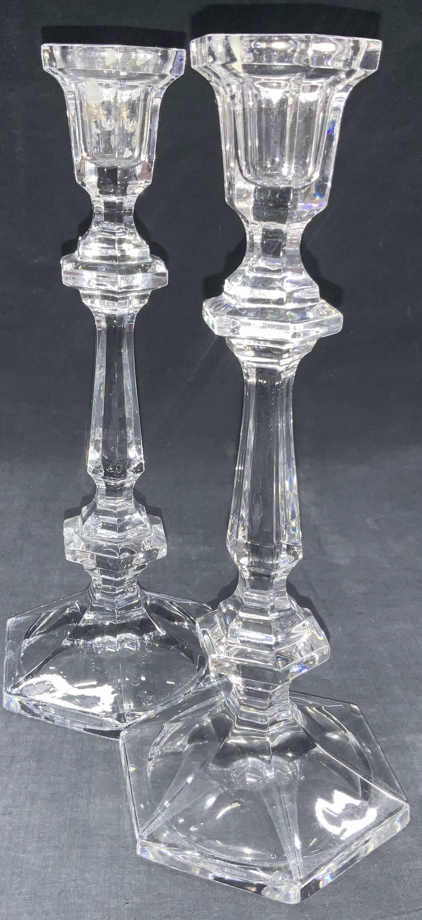 Pair Cut Glass Candle Sticks (1 of 6)