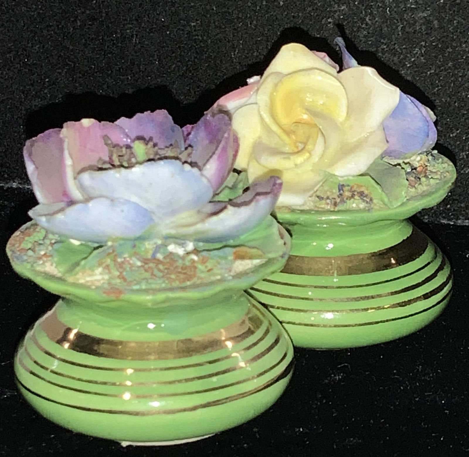 Pair Hand Painted Decorative Porcelain Decor (1 of 6)