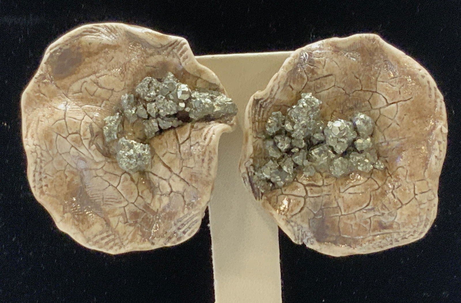 Hand Crafted Ceramic & Pyrite Statement Earrings (1 of 6)