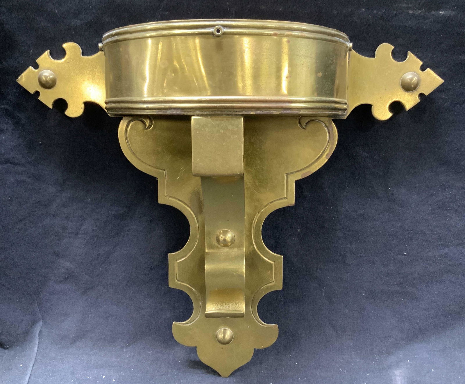 Gothic Asian Brass Wall Sconce Planter (1 of 8)