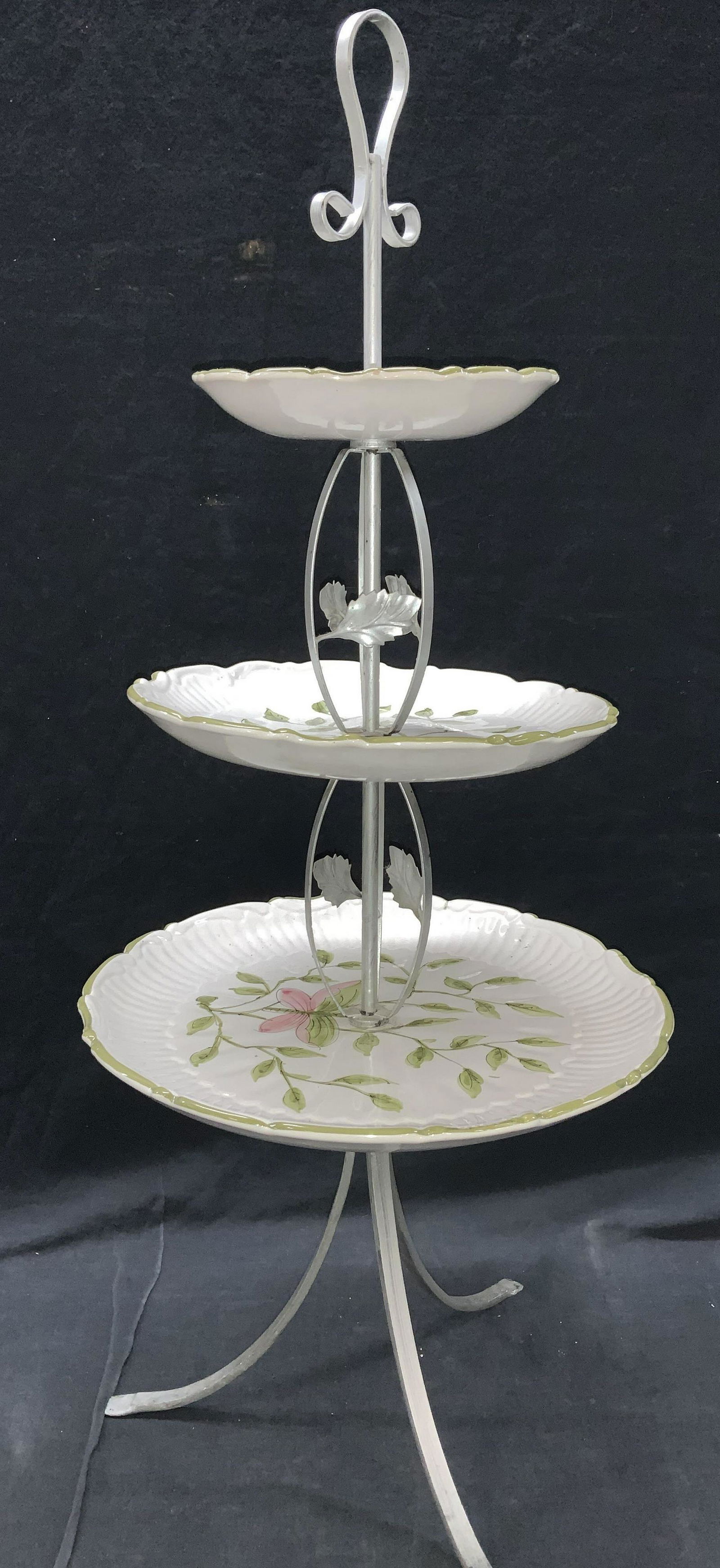 Tall 3-Tiered Porcelain Dessert Stand 90/202 ITALY (1 of 9)