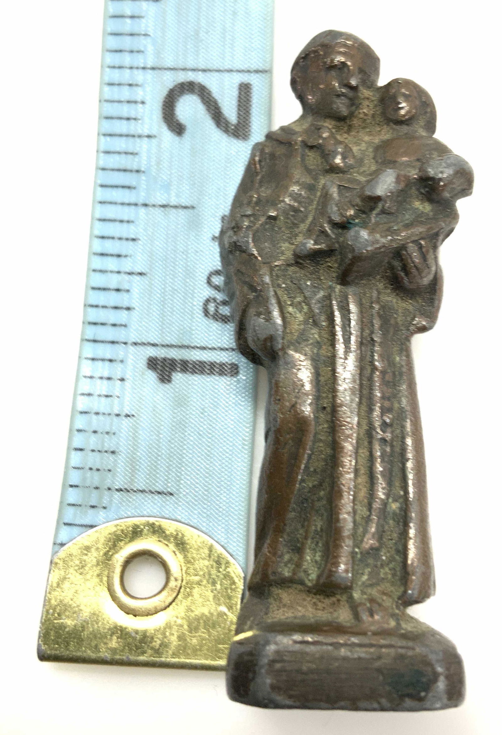 Miniature Bronzed Metal Religious Figurine (1 of 6)