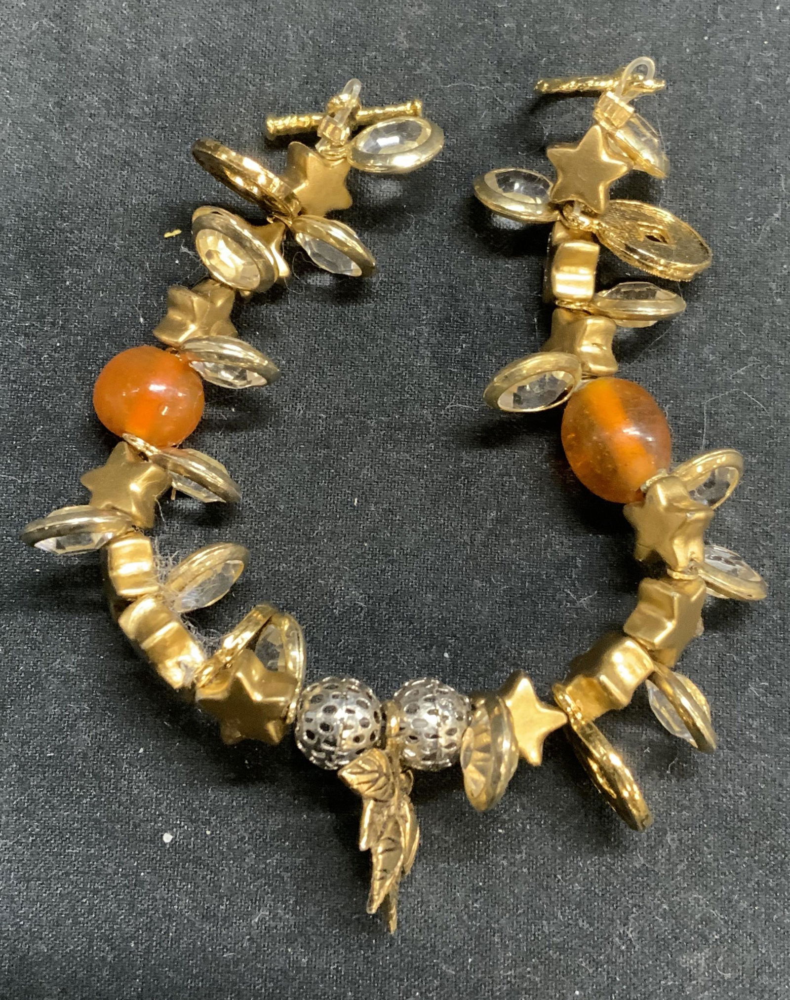 Gold Tone Star Charm Beaded Bracelet, Jewelry (1 of 6)