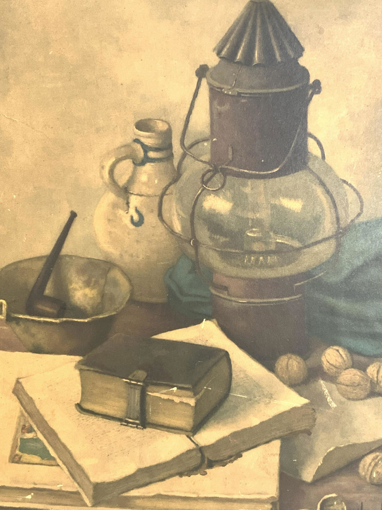 Hank Bos Lantern And Books Still Life Litho (1 of 9)