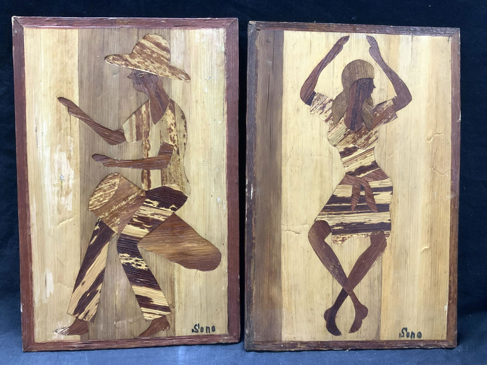 SONO Signed Cut Wood Folk Art Figural Panels (1 of 11)