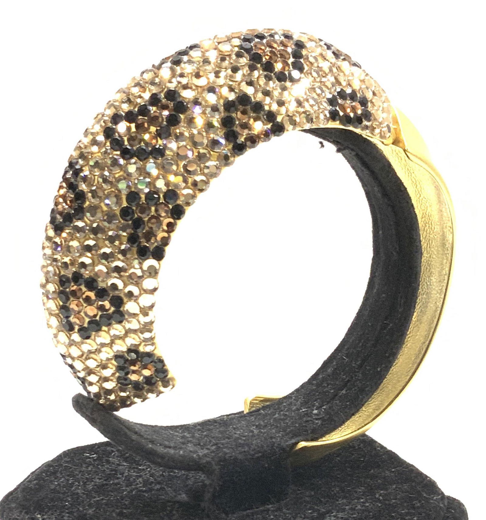 AB Crystal Animal Print Gold Tn Cuff w Stand (1 of 8)