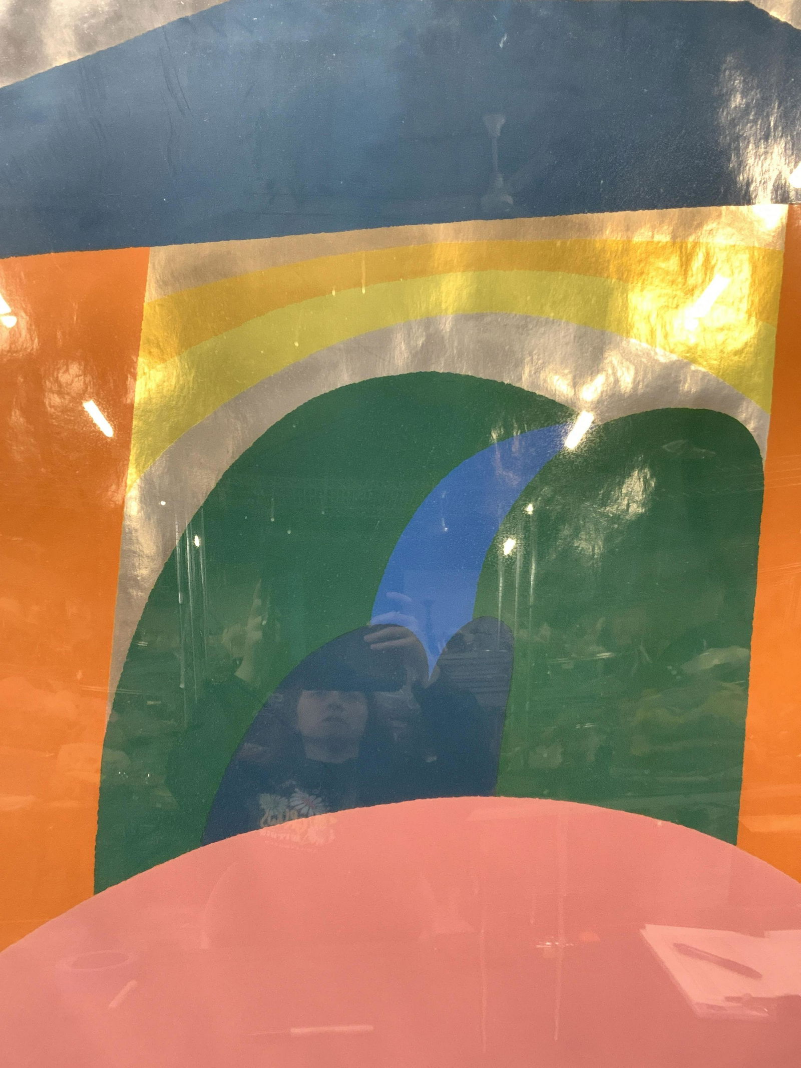 XL Metallic Silk Screen Abstract Block Art (1 of 8)