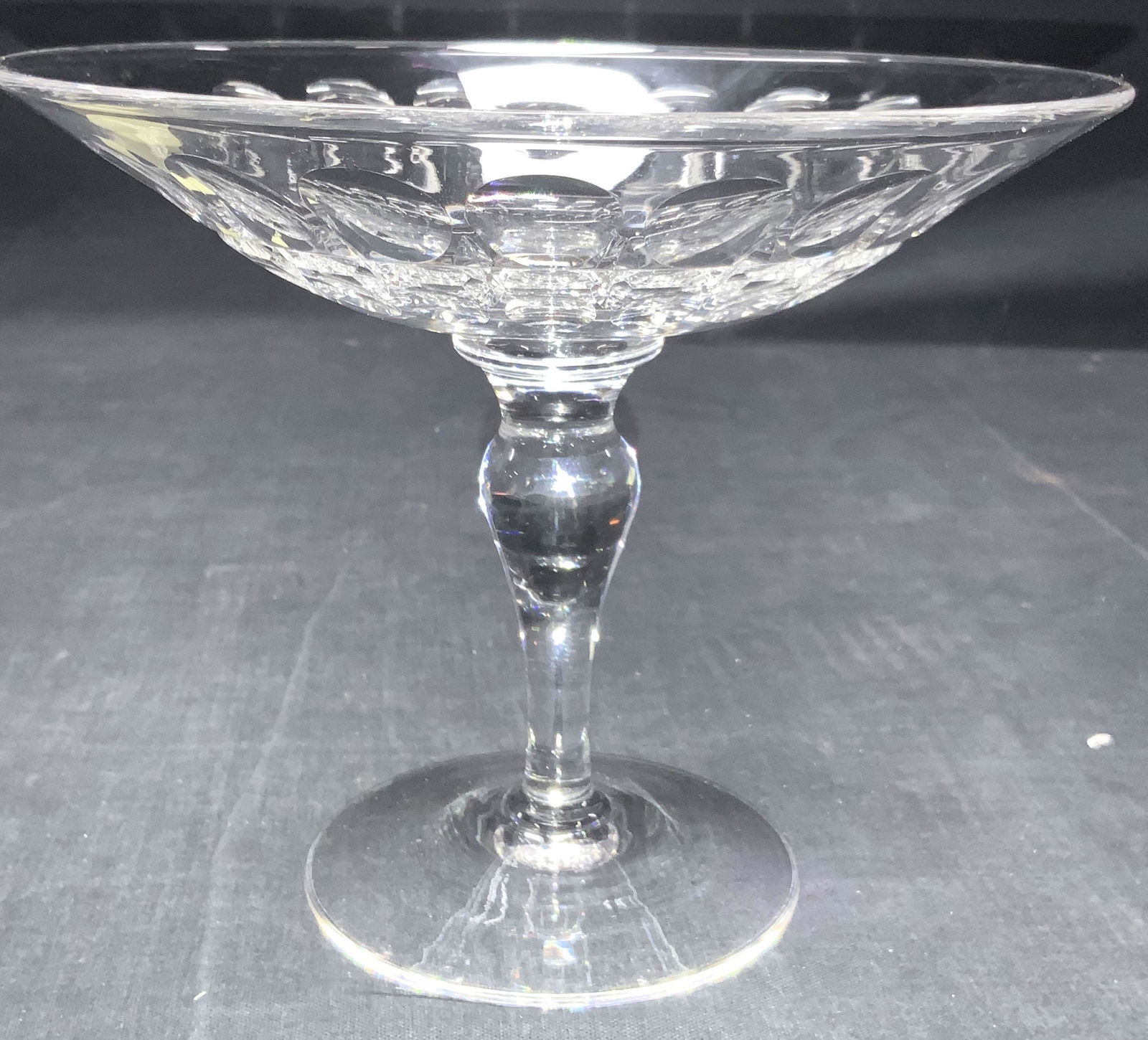 Stuart England Clear Crystal Footed Dish/ Taza (1 of 6)