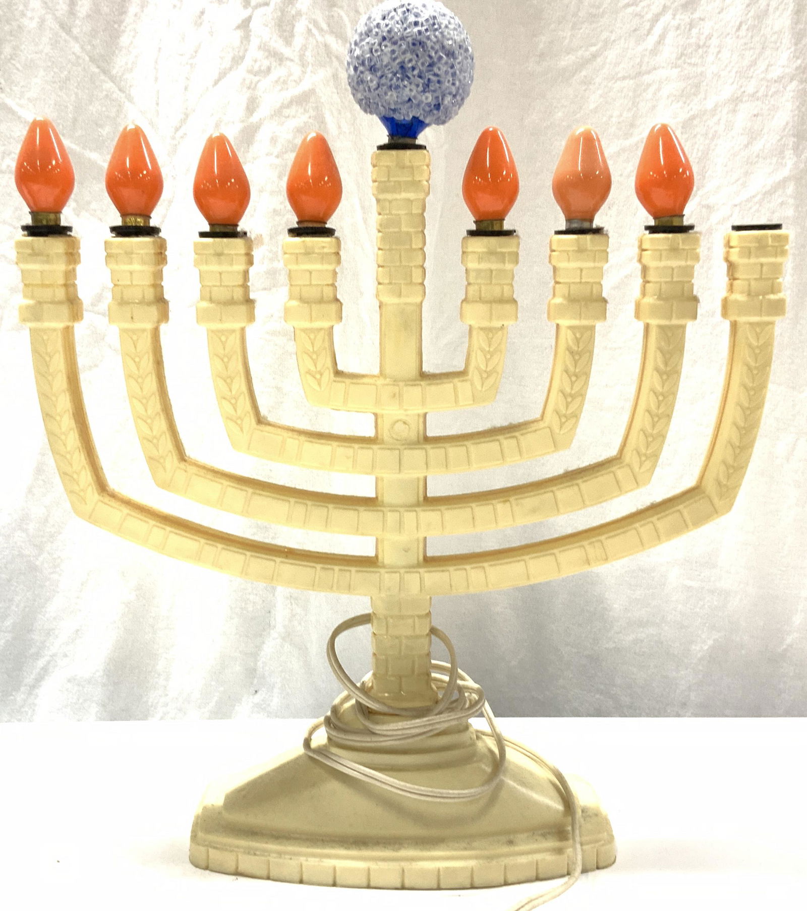 Electric Orange Bulb Menorah, Org Box