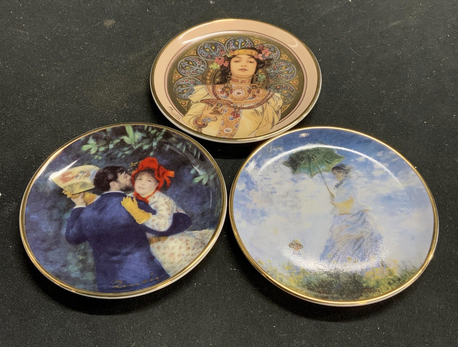 GOEBEL 3 Porcelain Plates Renoir, Monet & Mucha (1 of 10)