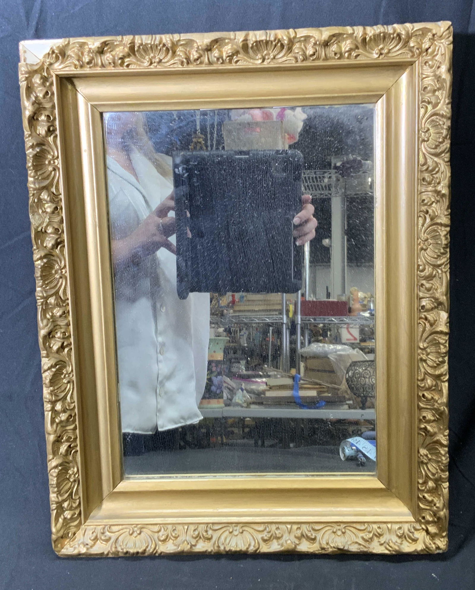 Vintage Gilt Carved Wood Frame Wall Mirror (1 of 4)