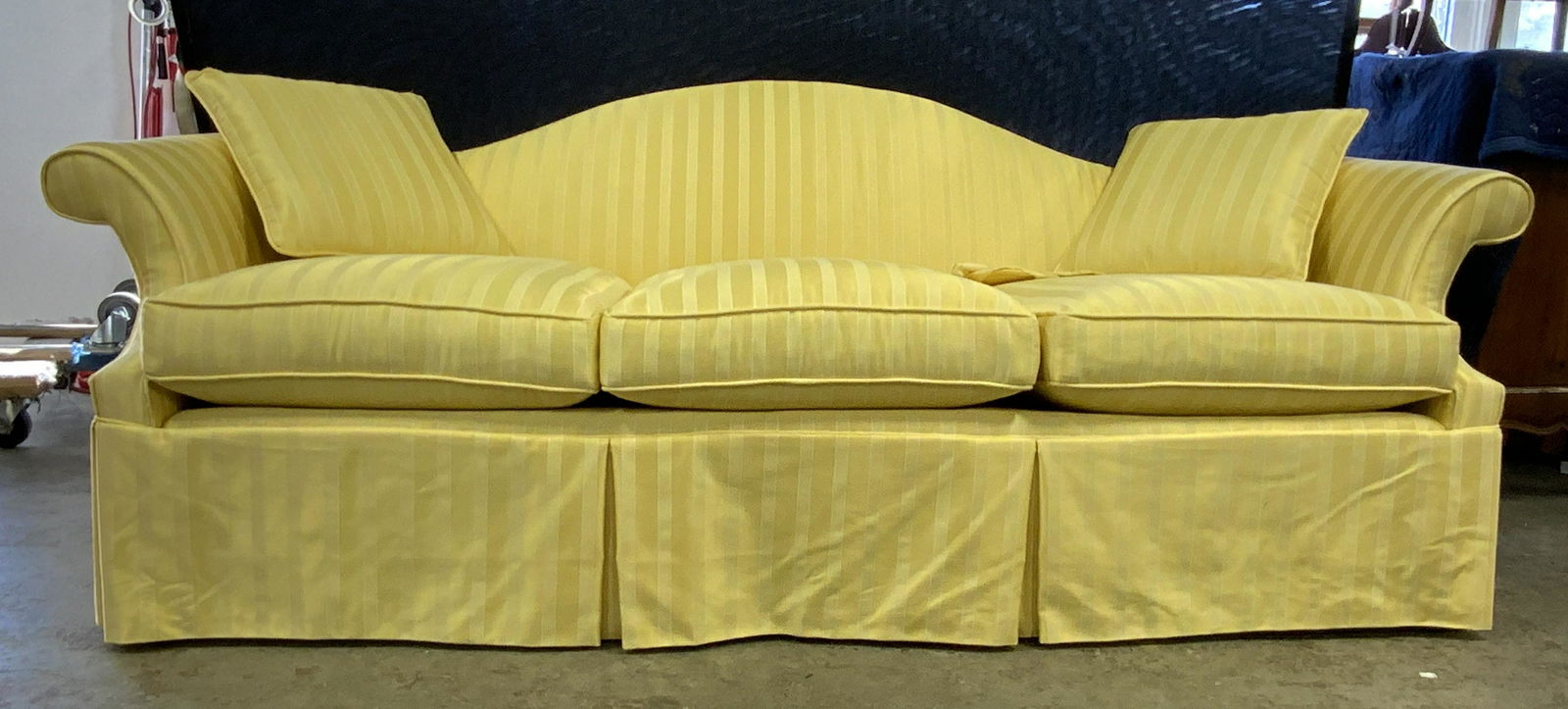 Vintage Skirted Sofa In Yellow (1 of 8)