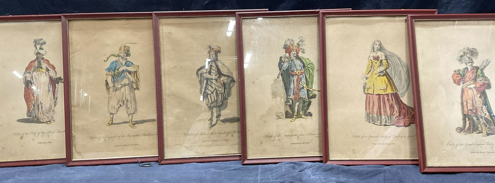 Lot 6 Hand Colored Plate Etchings of 17c Figurals (1 of 7)