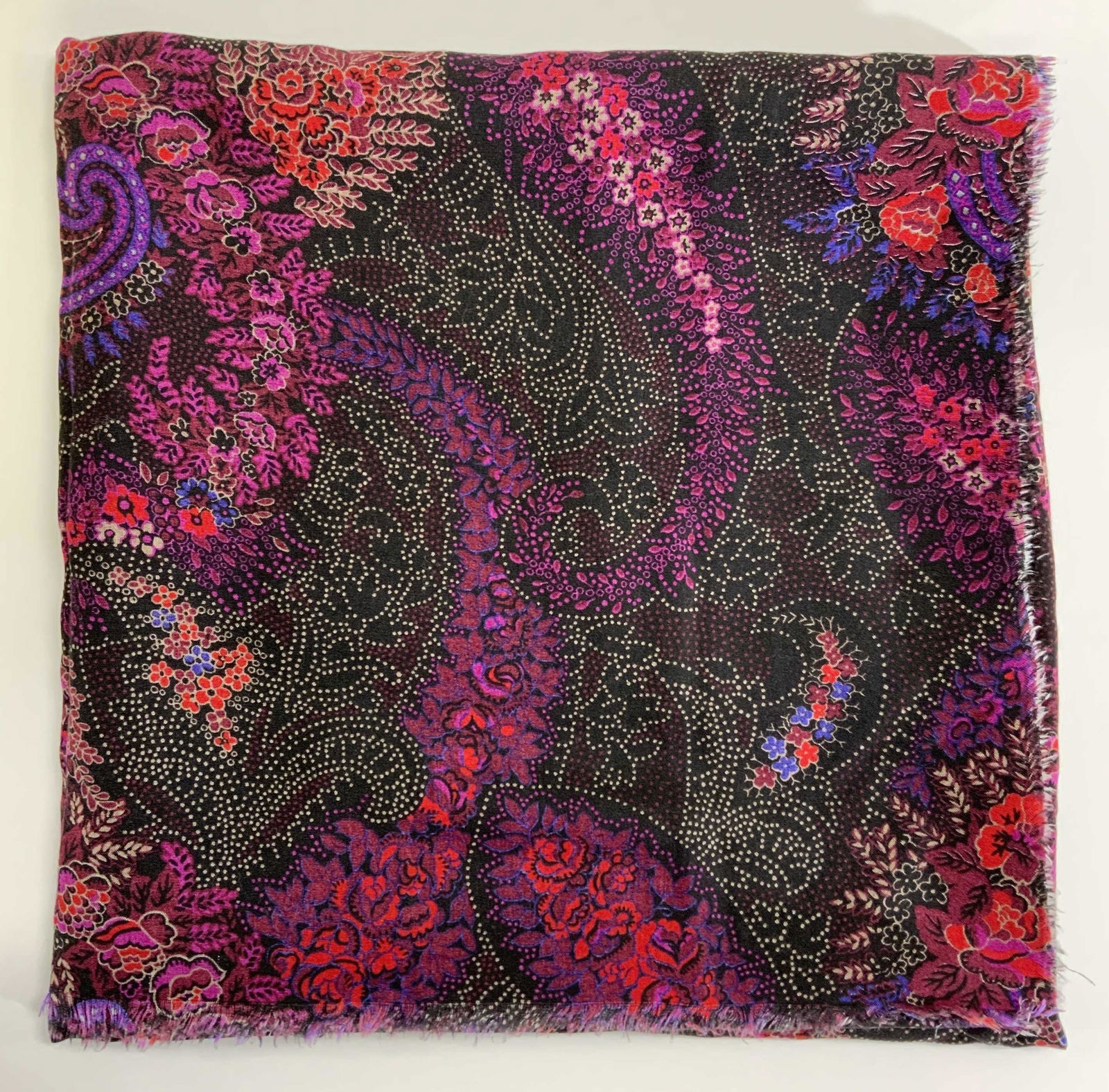 Black Multi Color Floral Wrap Shawl (1 of 4)