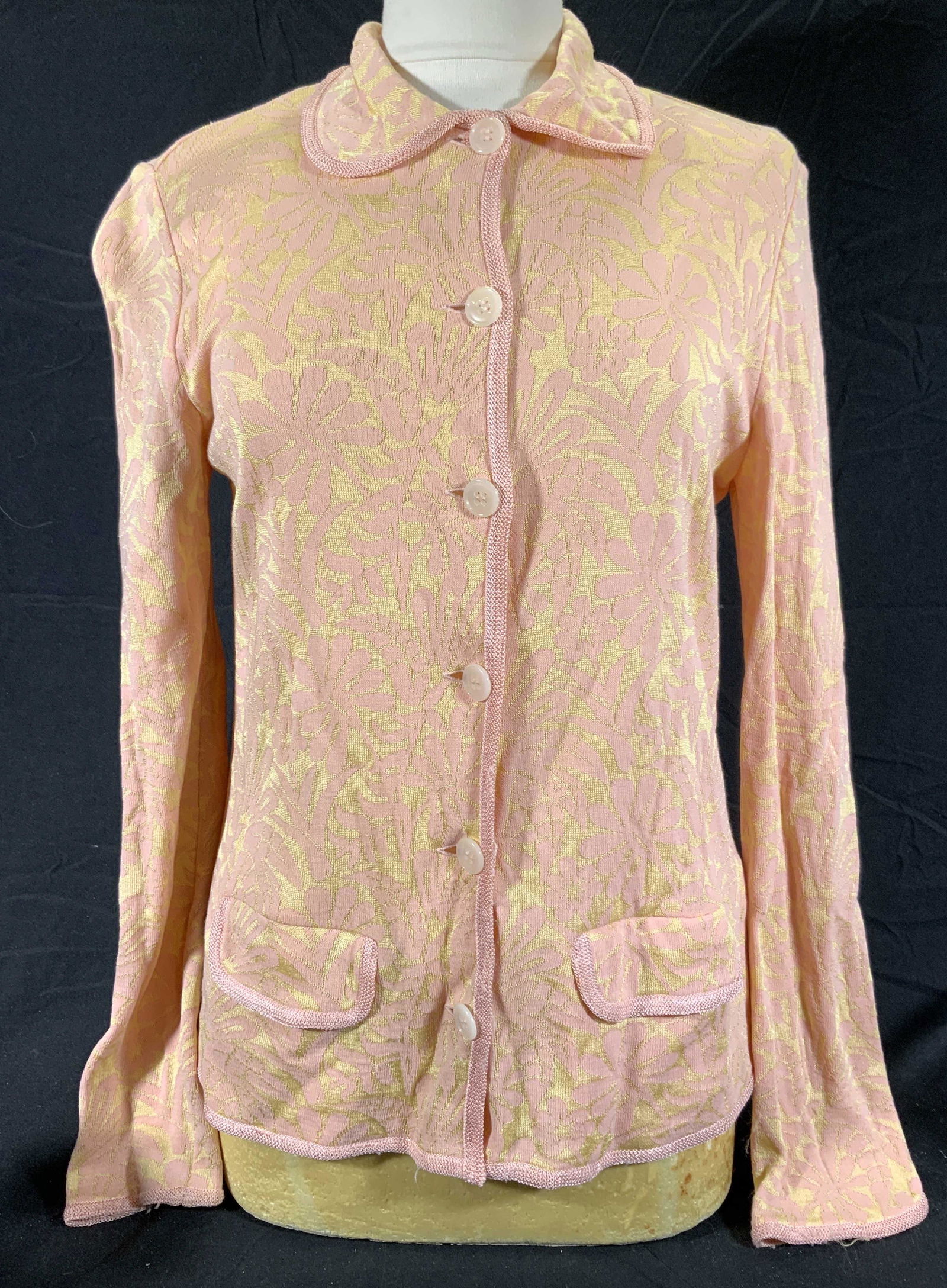 MISSONI Pink/Yellow Botanical Knit Top (1 of 5)