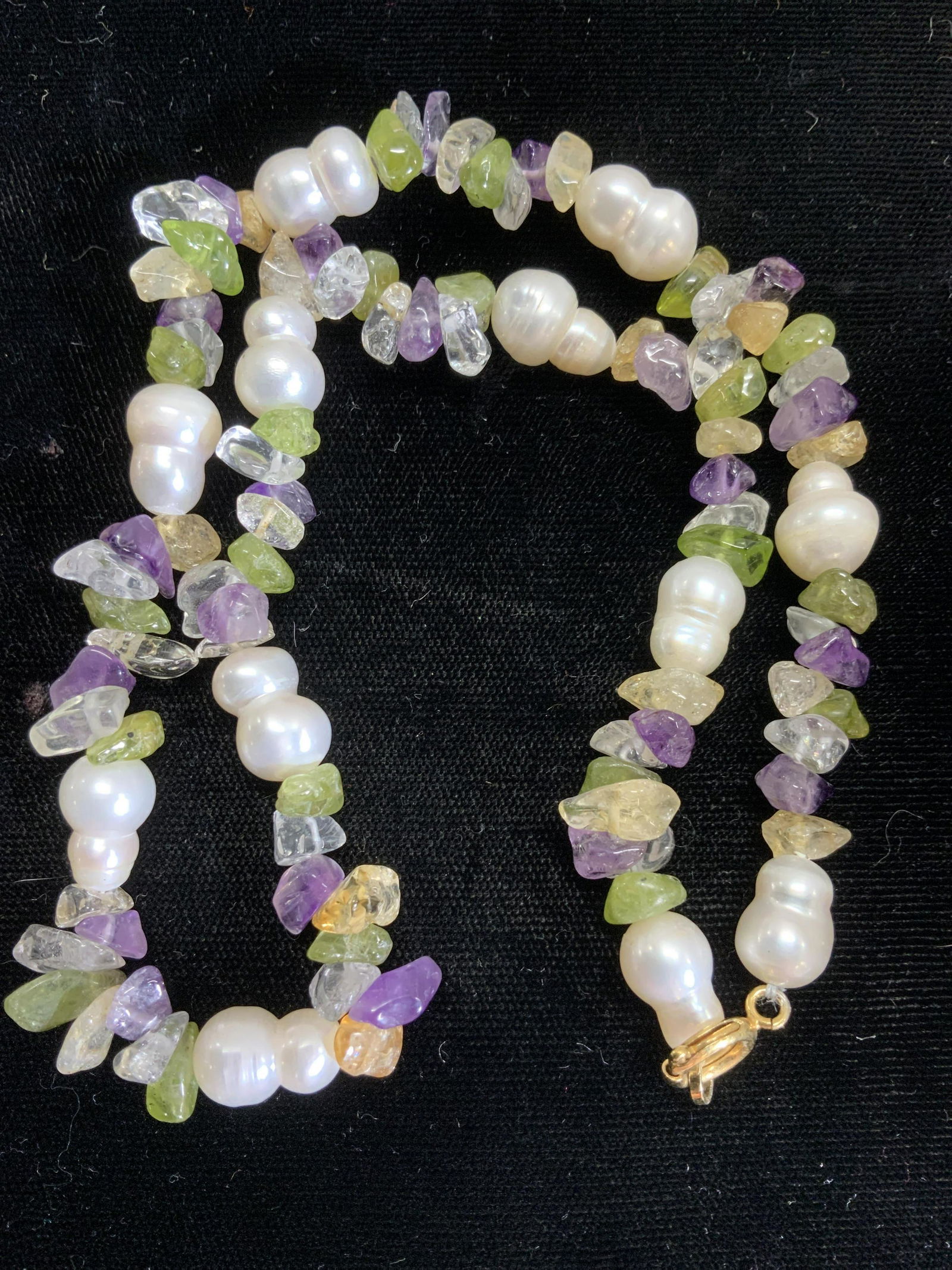 Cultured Pearl & Gemstone Choker Necklace (1 of 3)