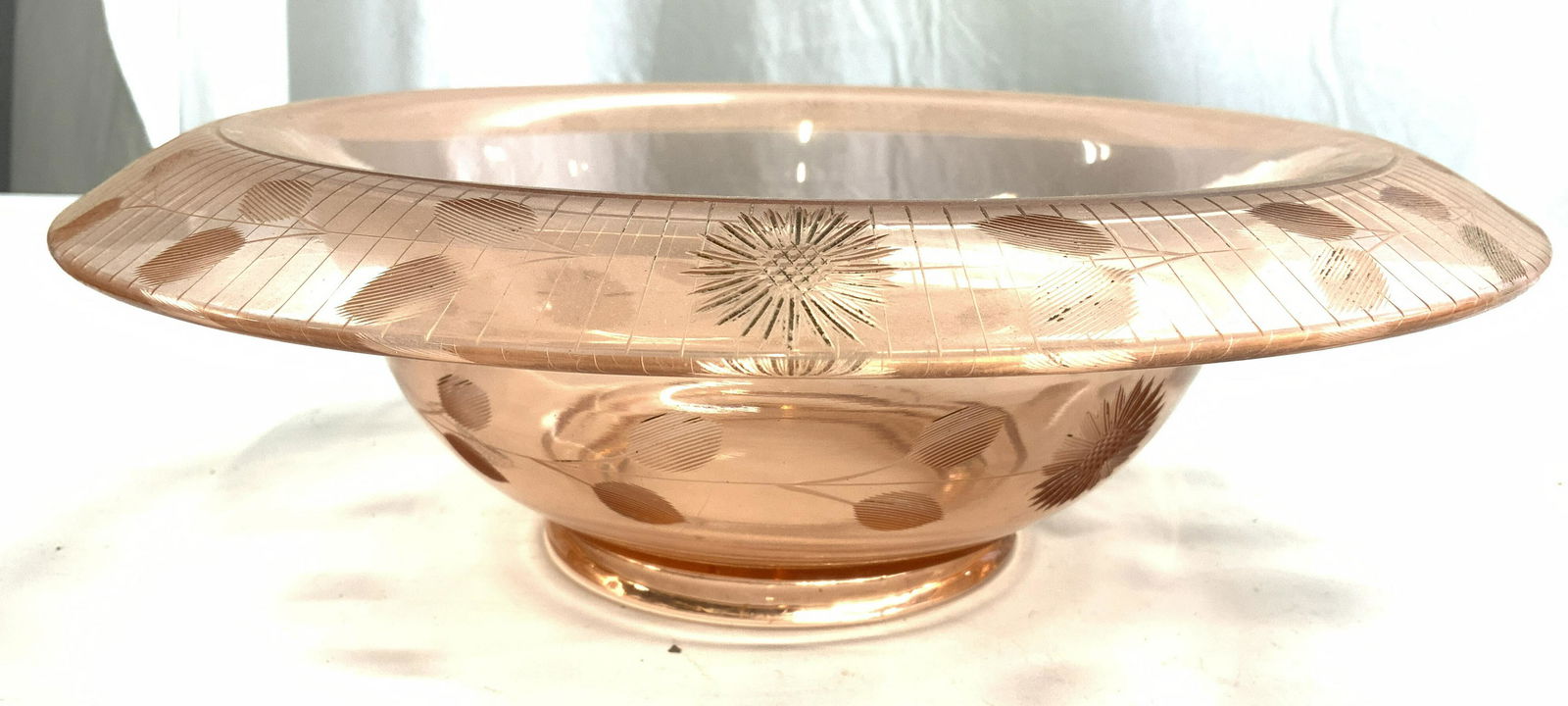 Pink Art Glass Depression Glass Bowl (1 of 7)