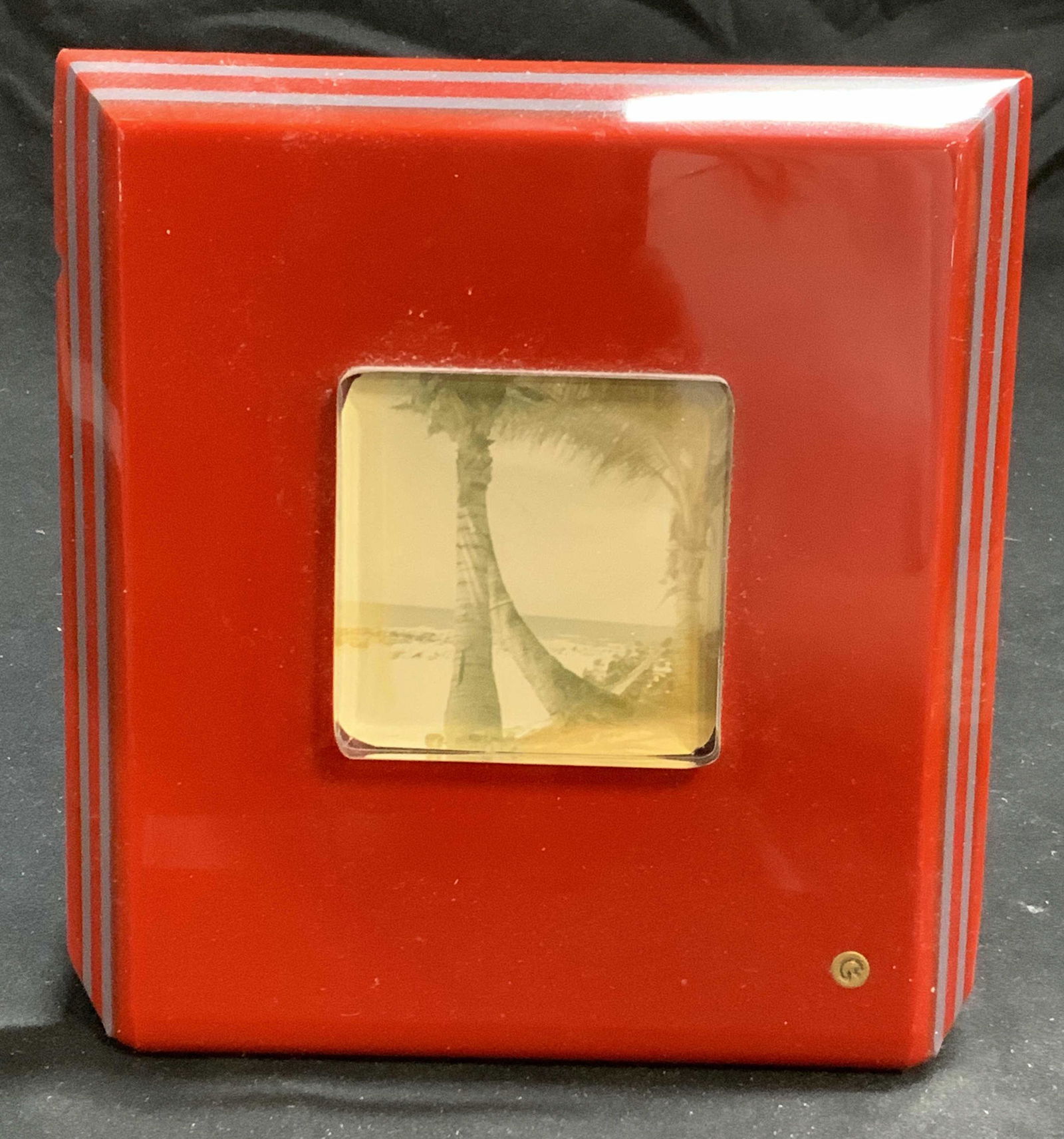 Red & Grey Striped Table Top Picture Frame (1 of 6)