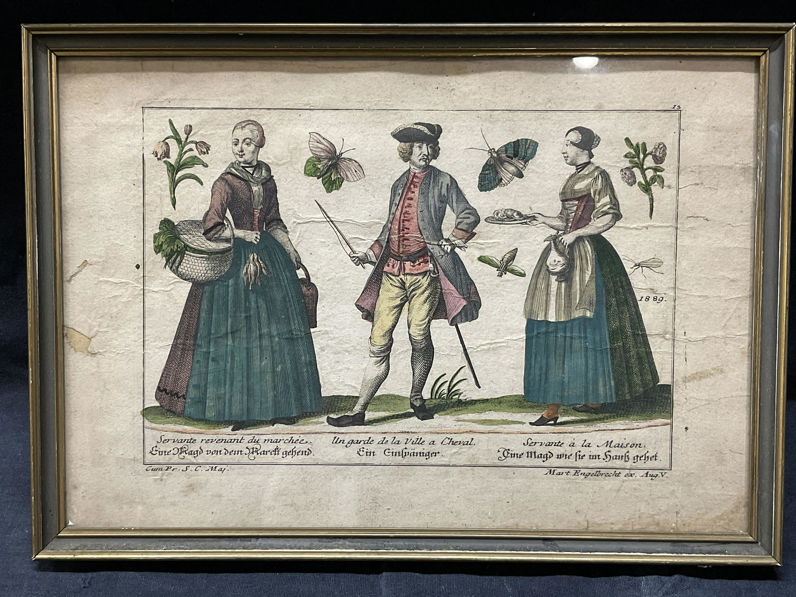 Hand Colored Framed Plate Etching (1 of 6)