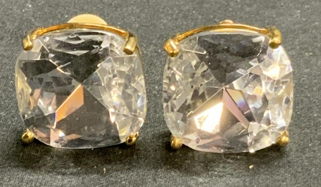 Chunky Gold Tone Crystal Stud Earrings (1 of 6)