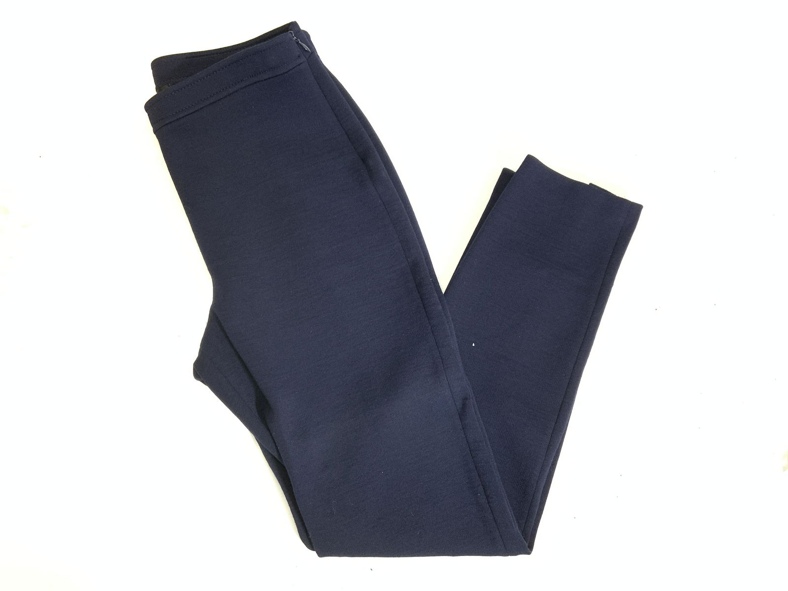 ST JOHN CAVIAR Navy Knit Wool Pants (1 of 4)