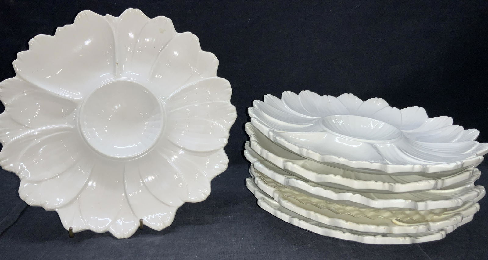 Set 6 Ceramic Flower Dishes, Italy (1 of 8)