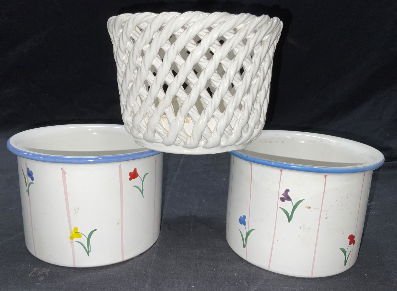 Lot3 Ceramic Vessels/ Flower Pots, Italy, Portugal (1 of 6)