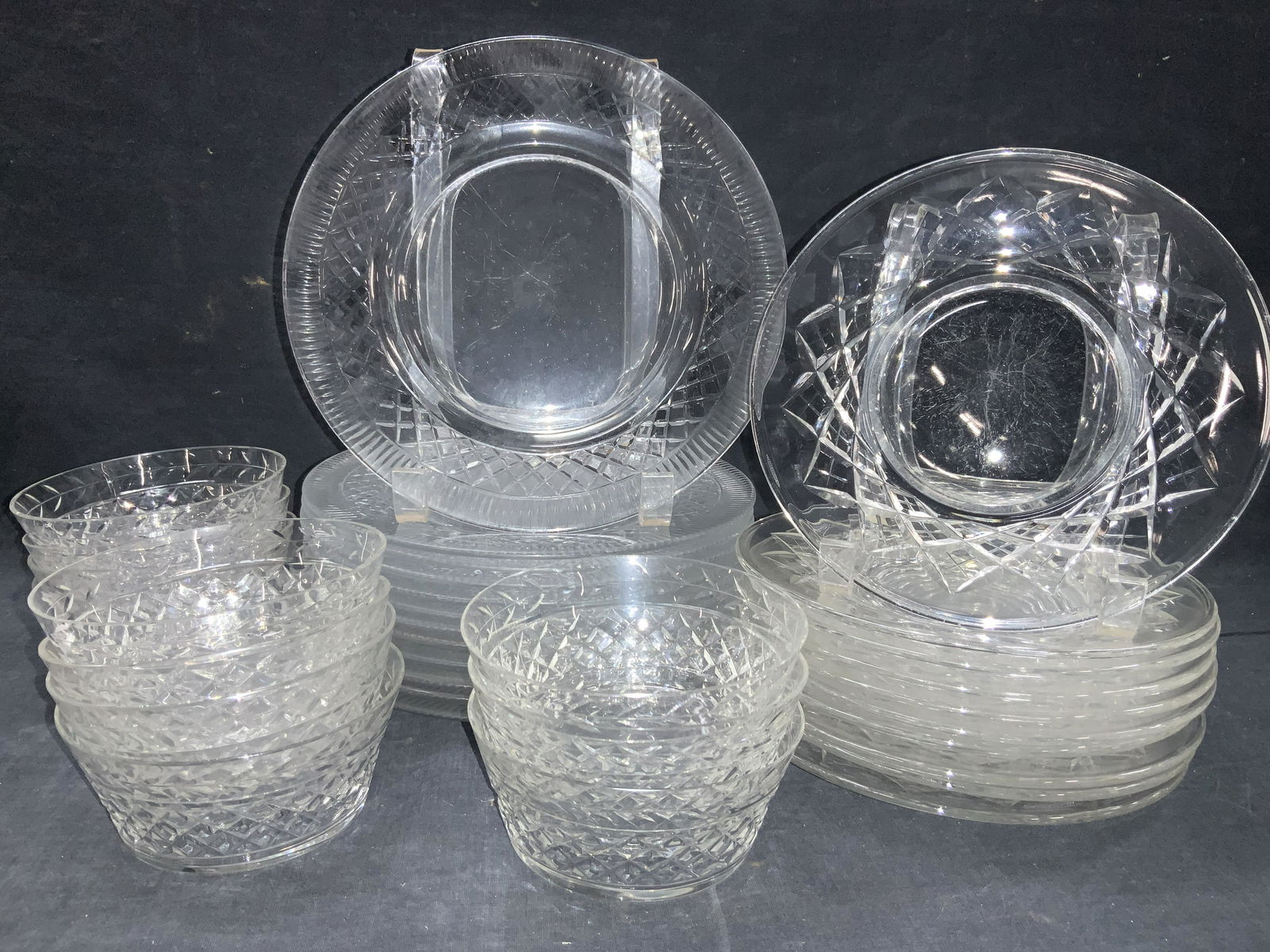 33 Set Cut Glass Tableware, Plates and Bowls (1 of 9)