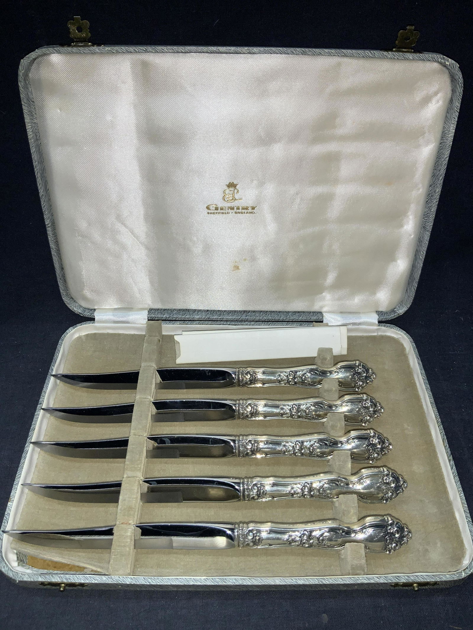 Five GENTRY Sterling Handled Knives, W Org. Box (1 of 10)