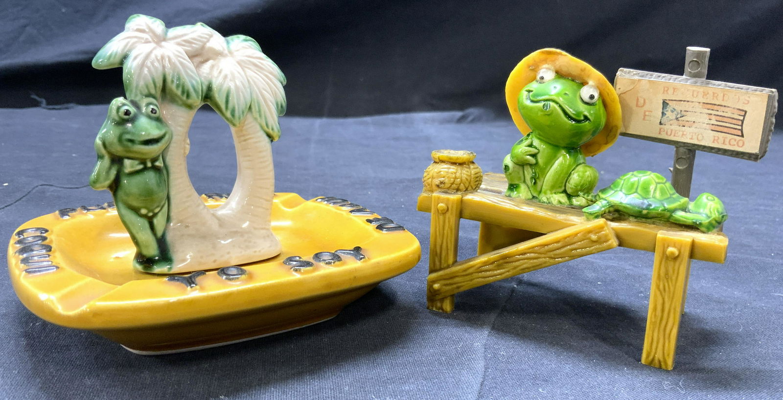 Lot 2 PUERTO RICO Souvenirs Ash Tray & Frog Figure (1 of 8)