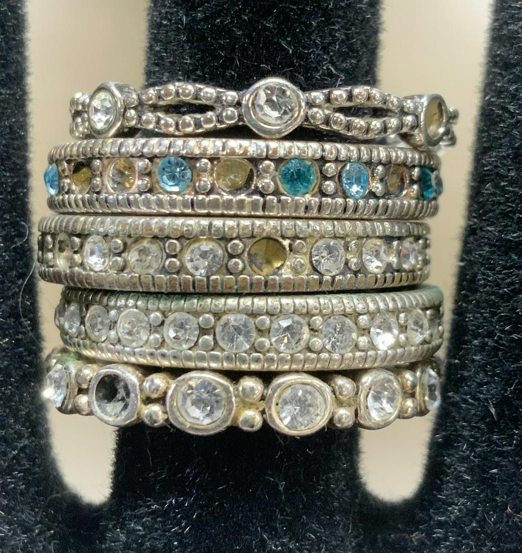 Lot 5 Stackable Silver Tn Fashion Rings (1 of 6)