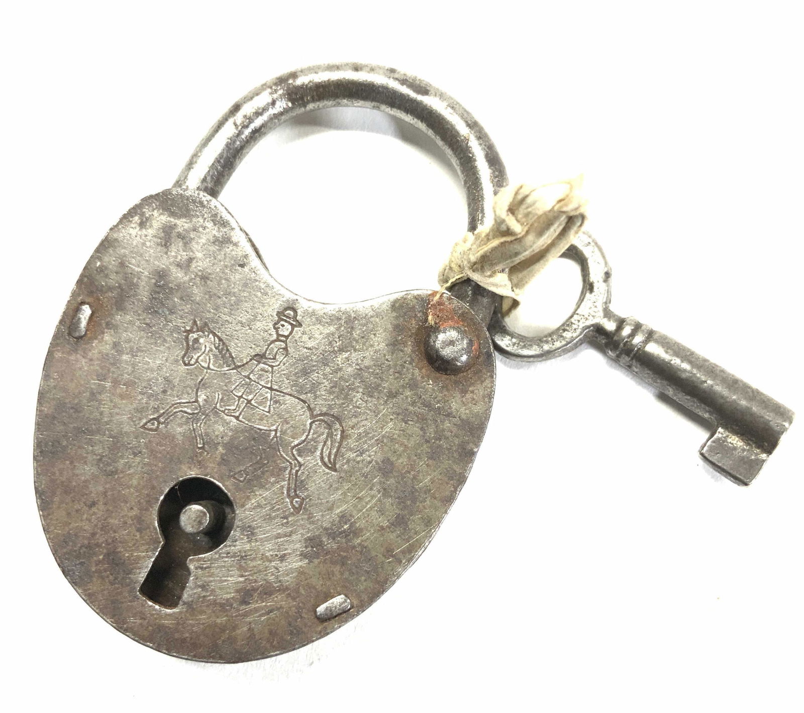 Vintage Metal padlock with Skeleton Key (1 of 6)