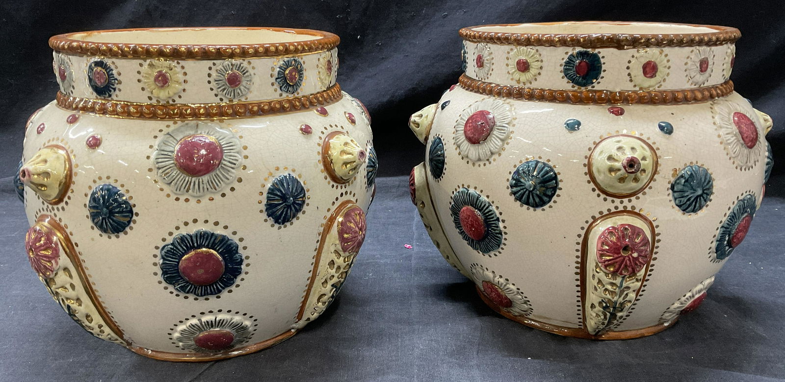 Pair Ceramic Decorative Planters (1 of 7)