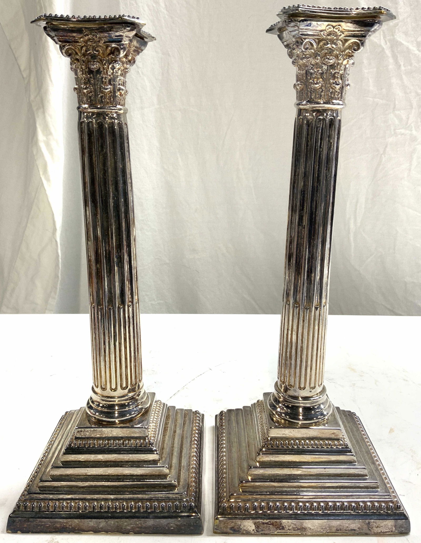 Pair Vintage Silver Plated Candlesticks (1 of 7)