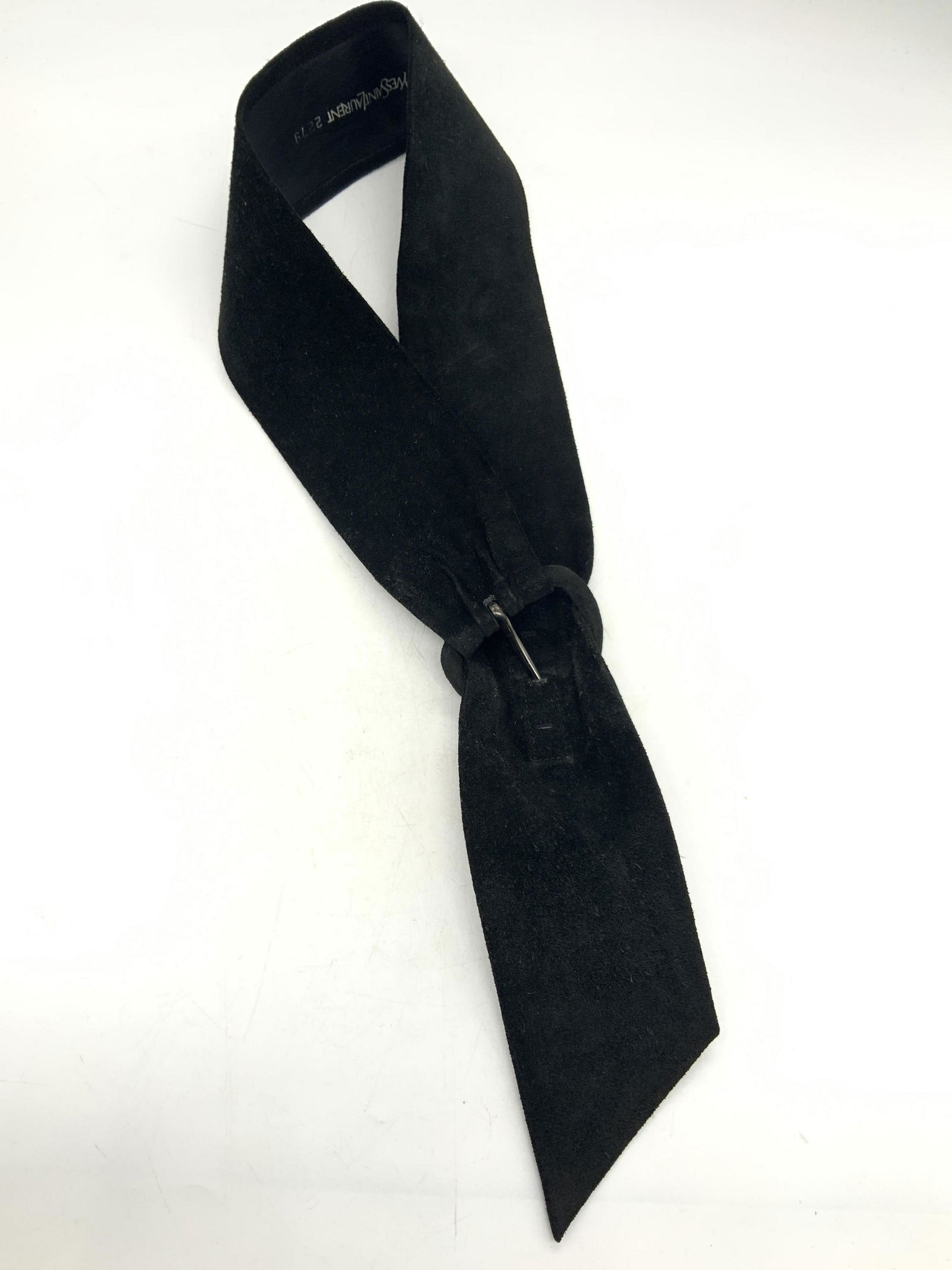 YVES SAINT LAURENT Black Suede Wide Waist Belt (1 of 6)