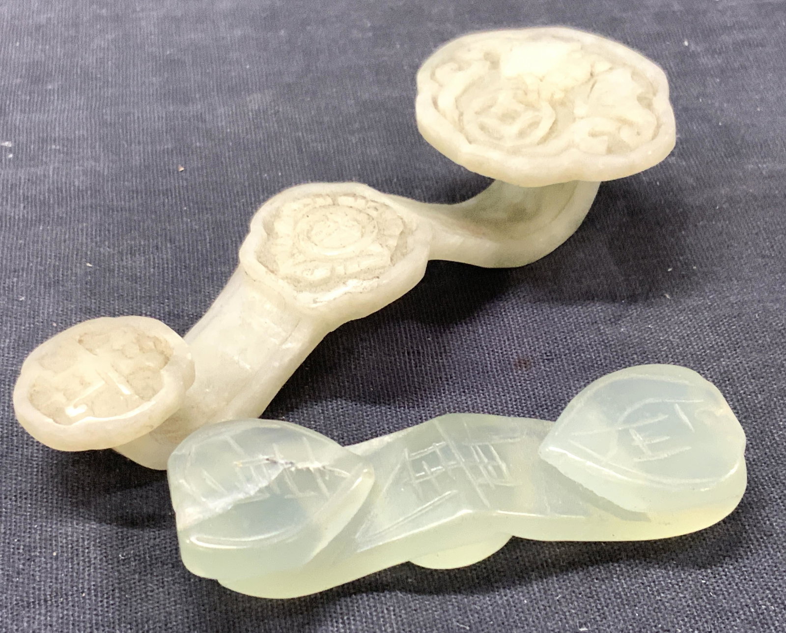 2 Carved Natural Stone Ruyi Scepters (1 of 9)