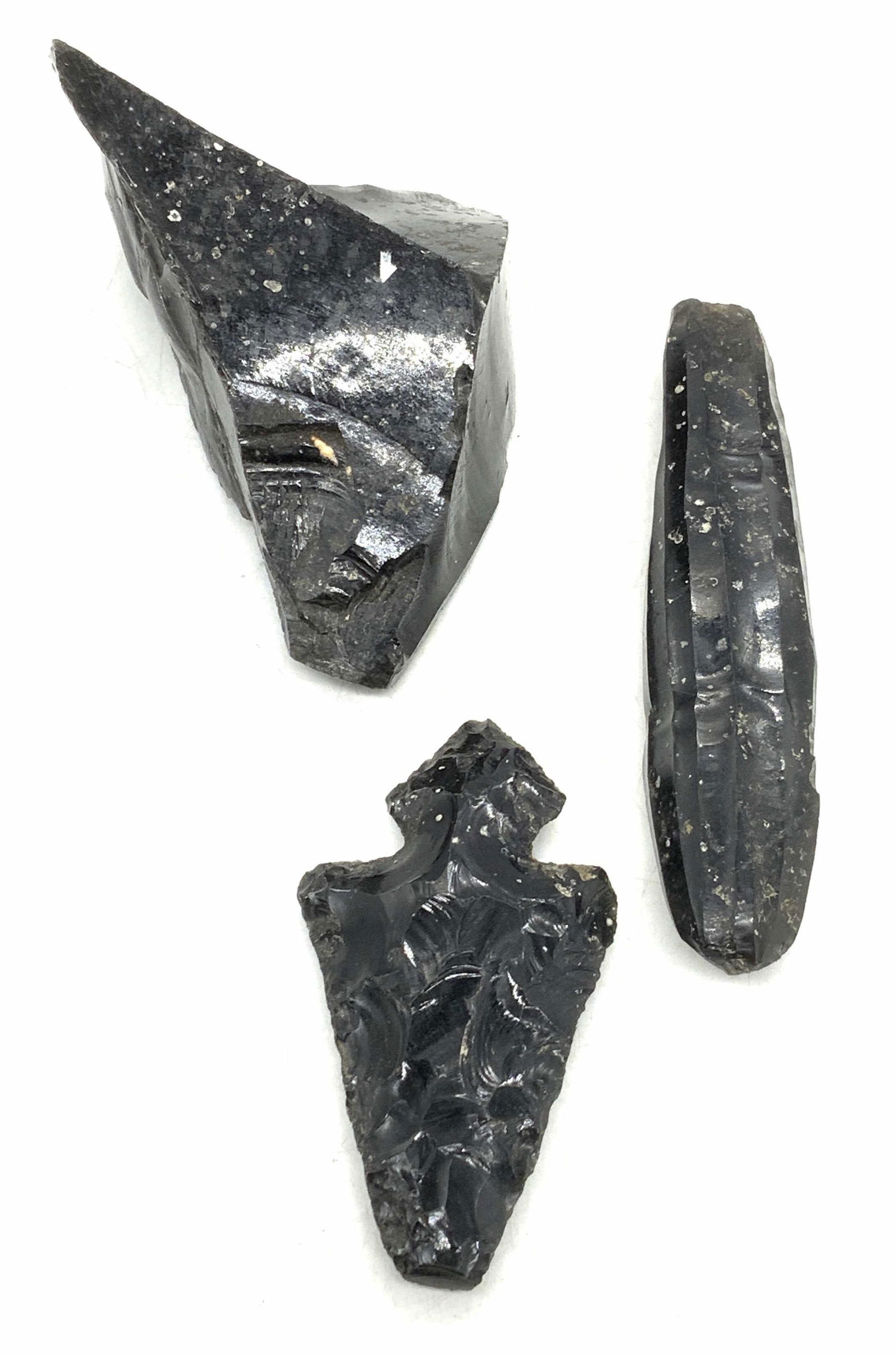 Lot 3 Obsidian Arrowhead & Rock Specimens (1 of 7)