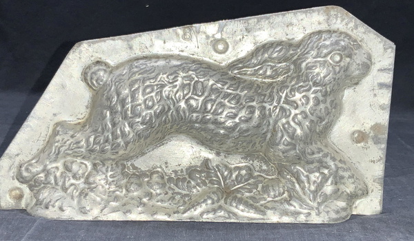 Vintage Embossed Metal Chocolate Rabbit Mold