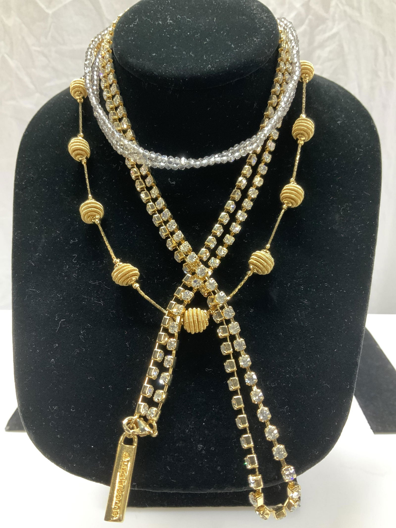 3 Trifari, Liz Claiborne Goldtone, Rhinestone Neck (1 of 7)