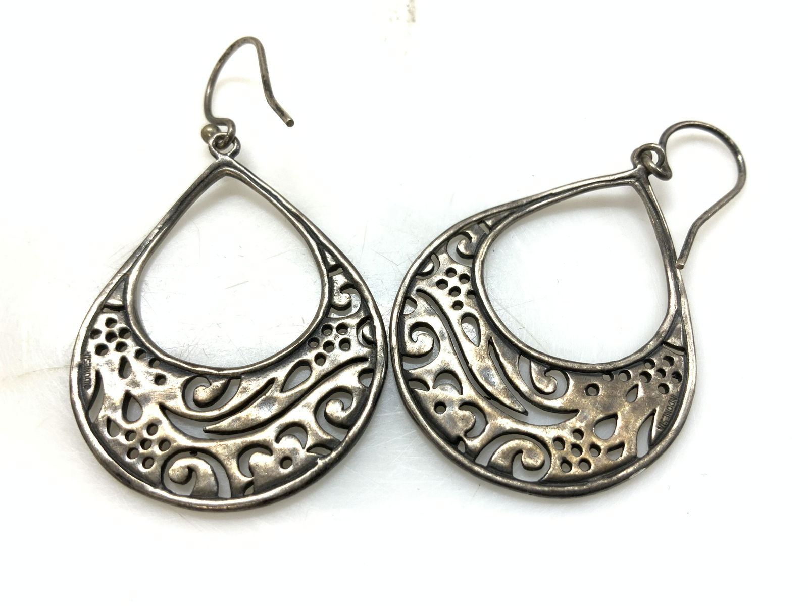 Balinese Sterling Silver Teardrop Earrings, Indo (1 of 6)